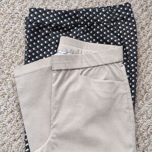 Susan Graver Trousers Set Of 2 Size 4 Black Beige